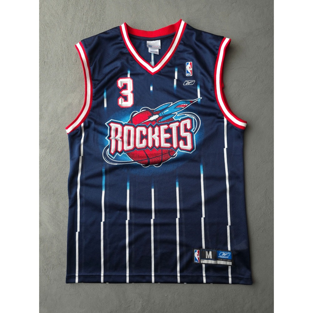 Vintage 2000s Steve Francis Houston Rockets Basketball Jersey Size M Blue Reebok